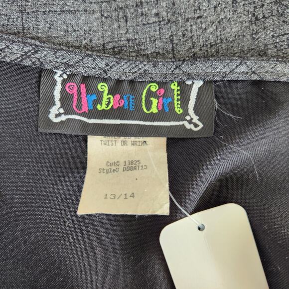 Vintage Y2K Urban Girl Gray High Waisted Mini Skirt Side Slits Office Siren M - Picture 8 of 9